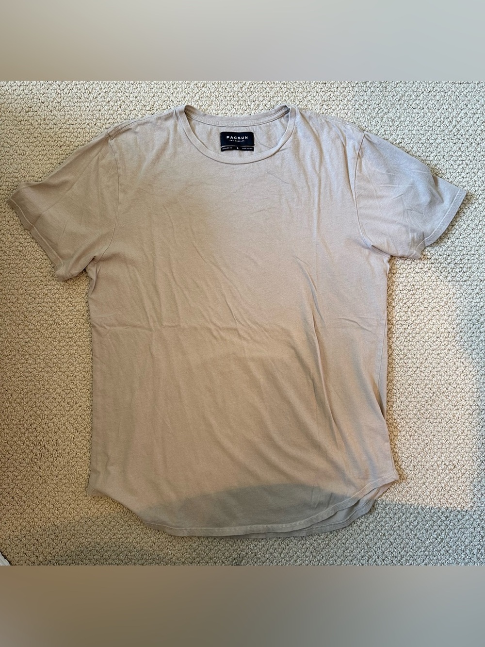 PacSun Men's Short Sleeve Crew Tee in Light Beige